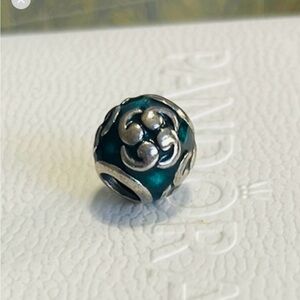 Pandora Blue-Green Translucent Enamel Zen Charm RETIRED